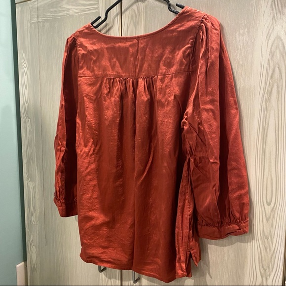 Women’s Old Navy Peasant Blouse Rust Color  Size Large - Picture 2 of 4